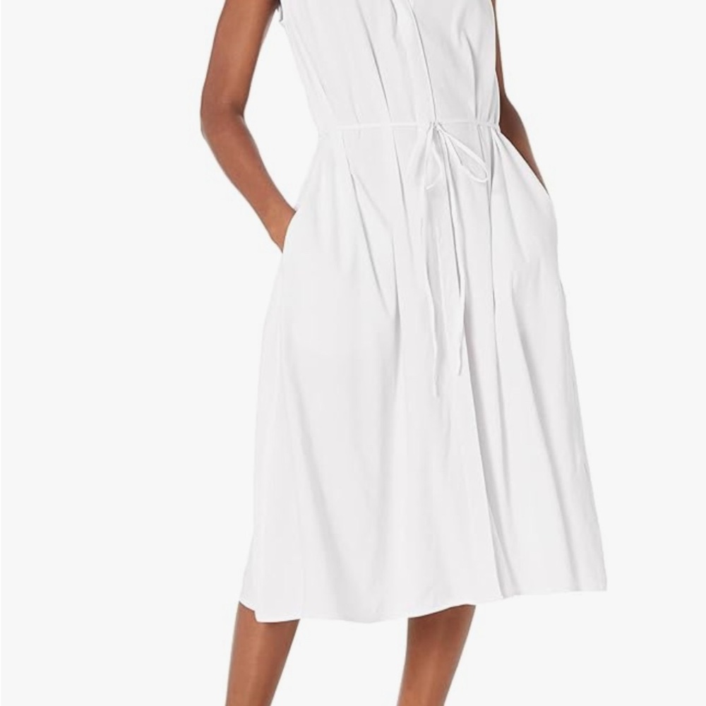 Vince White Midi Dress Adjustable Waist
